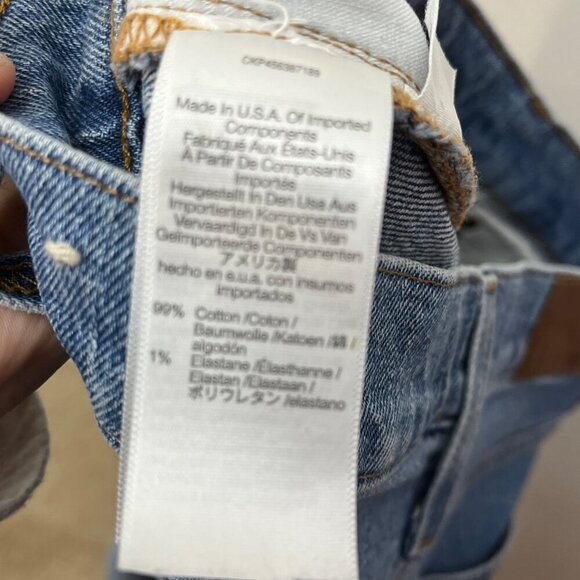 Madewell Womens High-Rise Distressed Hem Straight Leg Jeans Size 27 Cotton Denim - Picture 8 of 10